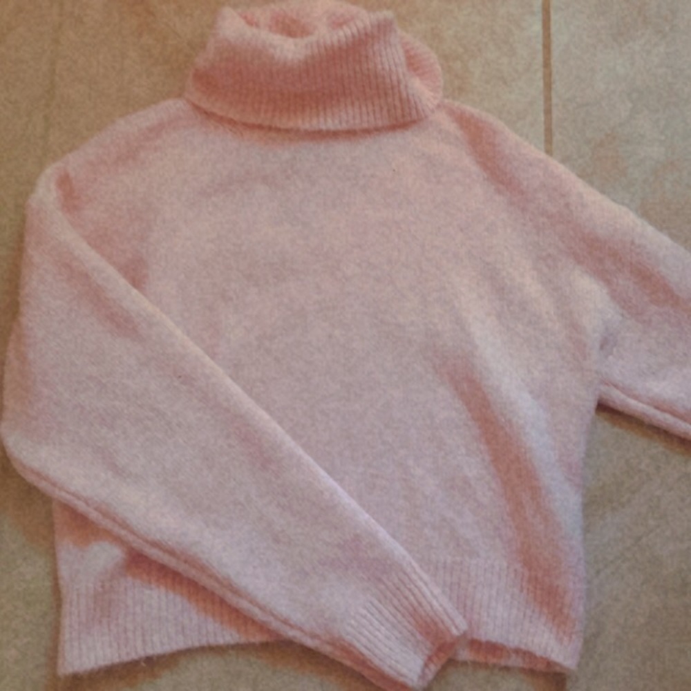 pink turtle neck